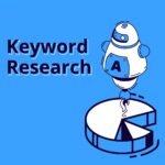 「Keyword Research」という文字の入ったロボットのイラスト。